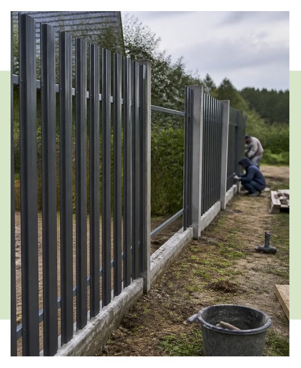 Строительство забора из евроштакетника под ключ в Баксане