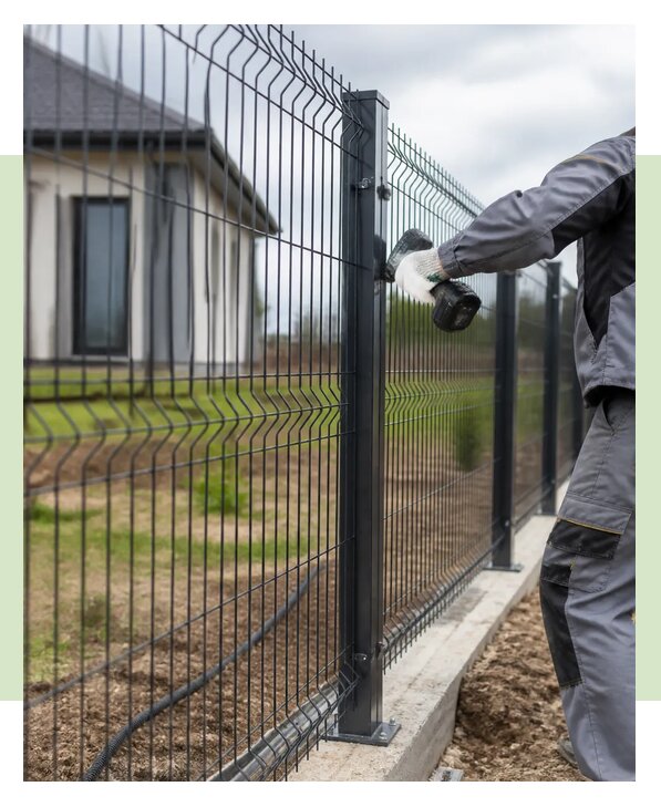 Монтаж забора из 3Д сетки под ключ для участка в Баксане